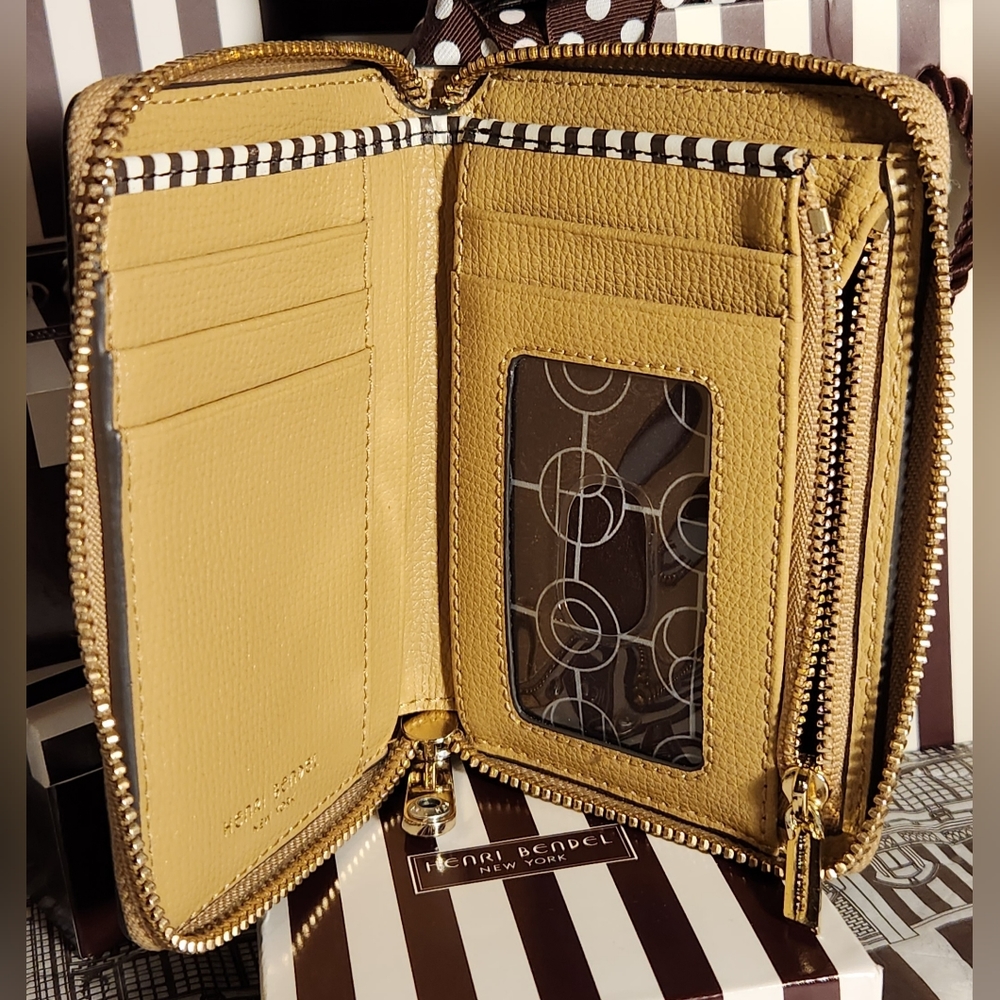 Henri bendel Green tan military shoulder bag crossbody with a bendel wallet - Picture 10 of 11